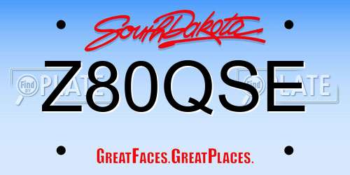 Z80QSE South Dakota License Plate