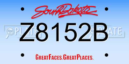 Z8152B South Dakota License Plate