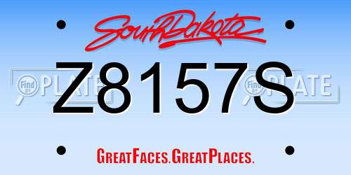 Z8157S South Dakota License Plate