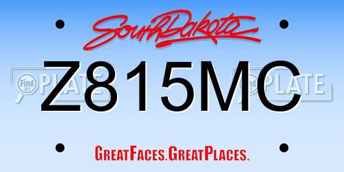 Z815MC South Dakota License Plate
