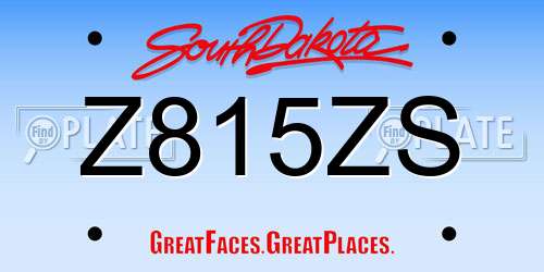 Z815ZS South Dakota License Plate