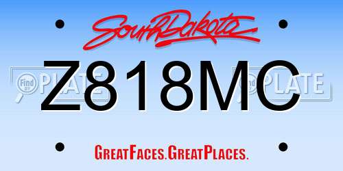 Z818MC South Dakota License Plate