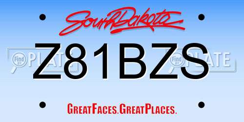 Z81BZS South Dakota License Plate