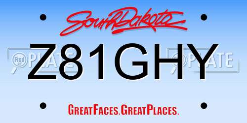 Z81GHY South Dakota License Plate