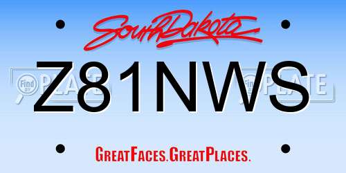 Z81NWS South Dakota License Plate