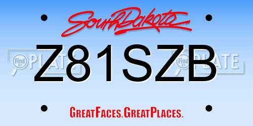 Z81SZB South Dakota License Plate