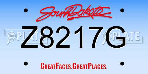 Z8217G South Dakota License Plate