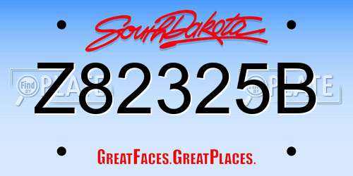 Z82325B South Dakota License Plate