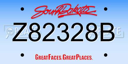 Z82328B South Dakota License Plate
