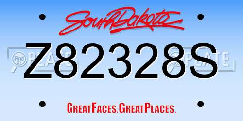 Z82328S South Dakota License Plate