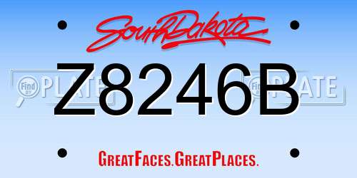 Z8246B South Dakota License Plate