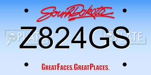 Z824GS South Dakota License Plate