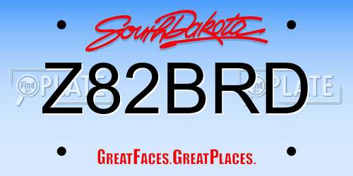 Z82BRD South Dakota License Plate