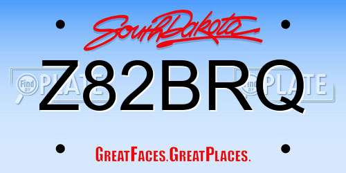 Z82BRQ South Dakota License Plate