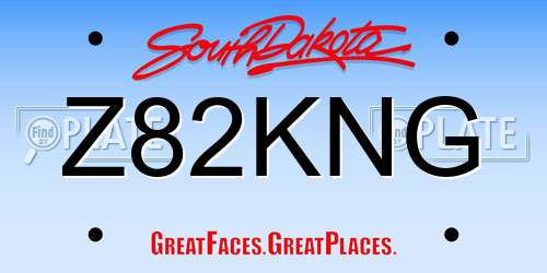 Z82KNG South Dakota License Plate
