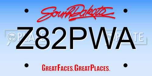 Z82PWA South Dakota License Plate