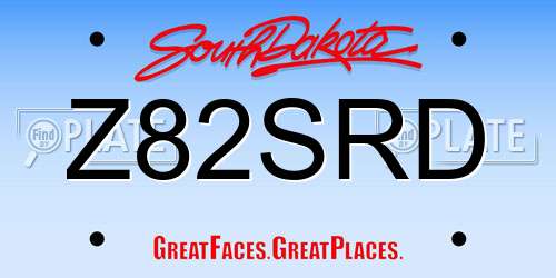 Z82SRD South Dakota License Plate