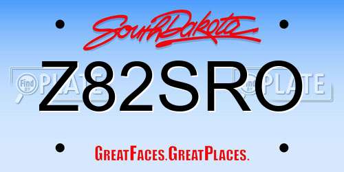Z82SRO South Dakota License Plate
