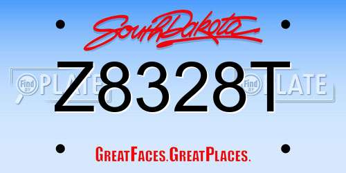 Z8328T South Dakota License Plate