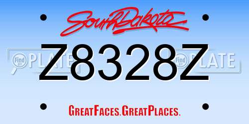 Z8328Z South Dakota License Plate