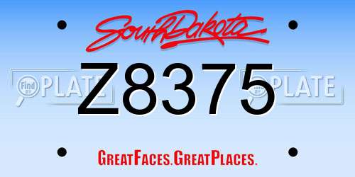 Z8375 South Dakota License Plate
