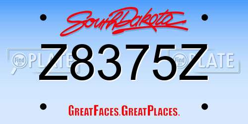 Z8375Z South Dakota License Plate