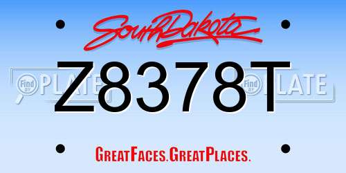 Z8378T South Dakota License Plate