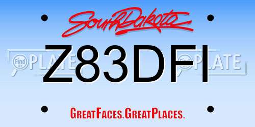 Z83DFI South Dakota License Plate