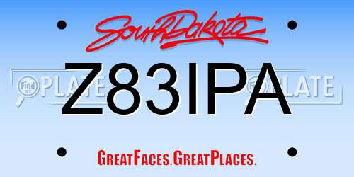 Z83IPA South Dakota License Plate