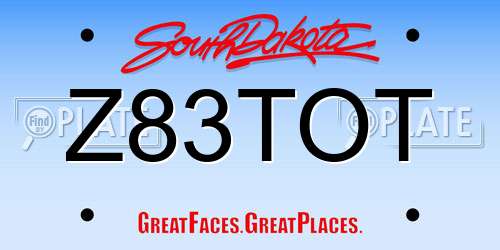 Z83TOT South Dakota License Plate