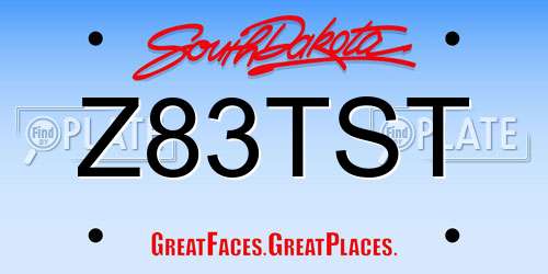 Z83TST South Dakota License Plate