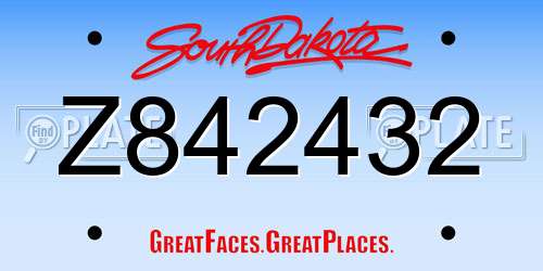 Z842432 South Dakota License Plate