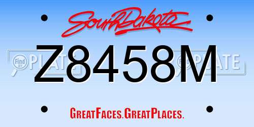Z8458M South Dakota License Plate