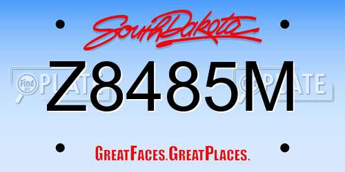 Z8485M South Dakota License Plate