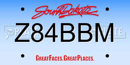 Z84BBM South Dakota License Plate
