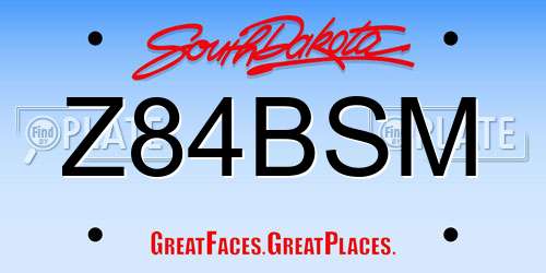 Z84BSM South Dakota License Plate