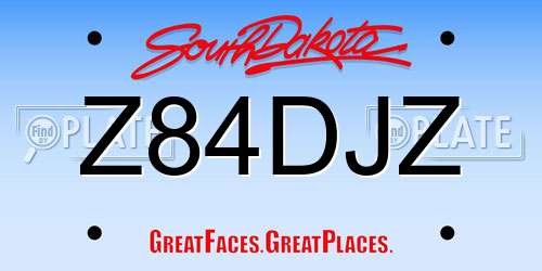 Z84DJZ South Dakota License Plate