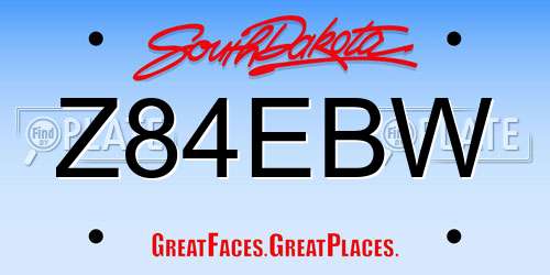 Z84EBW South Dakota License Plate
