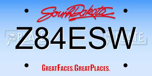 Z84ESW South Dakota License Plate