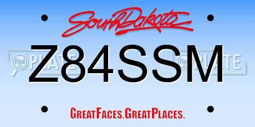 Z84SSM South Dakota License Plate