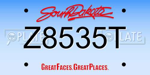 Z8535T South Dakota License Plate