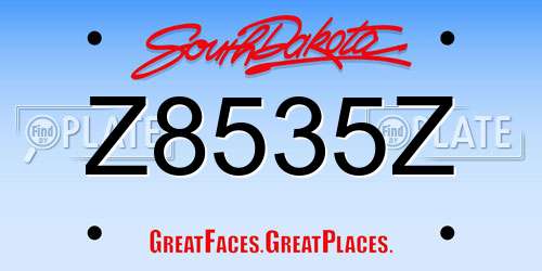 Z8535Z South Dakota License Plate