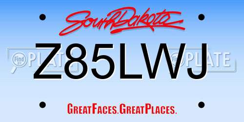Z85LWJ South Dakota License Plate