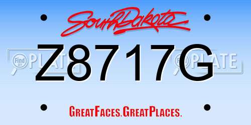 Z8717G South Dakota License Plate