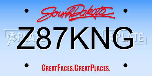 Z87KNG South Dakota License Plate