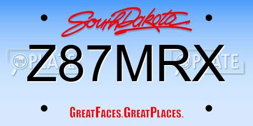 Z87MRX South Dakota License Plate