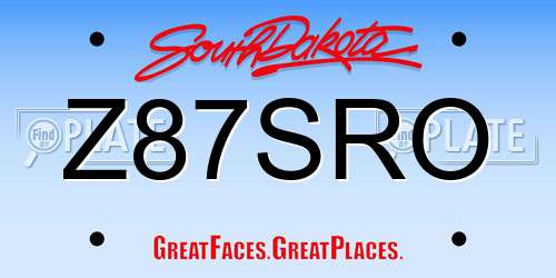 Z87SRO South Dakota License Plate