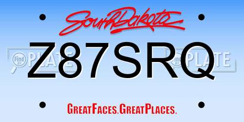 Z87SRQ South Dakota License Plate