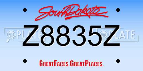 Z8835Z South Dakota License Plate