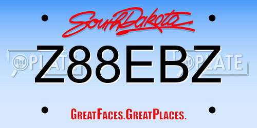 Z88EBZ South Dakota License Plate
